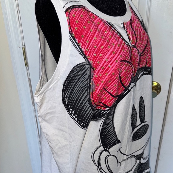 Disney White and Pink Minnie Mouse Muscle Tee - Picture 3 of 14